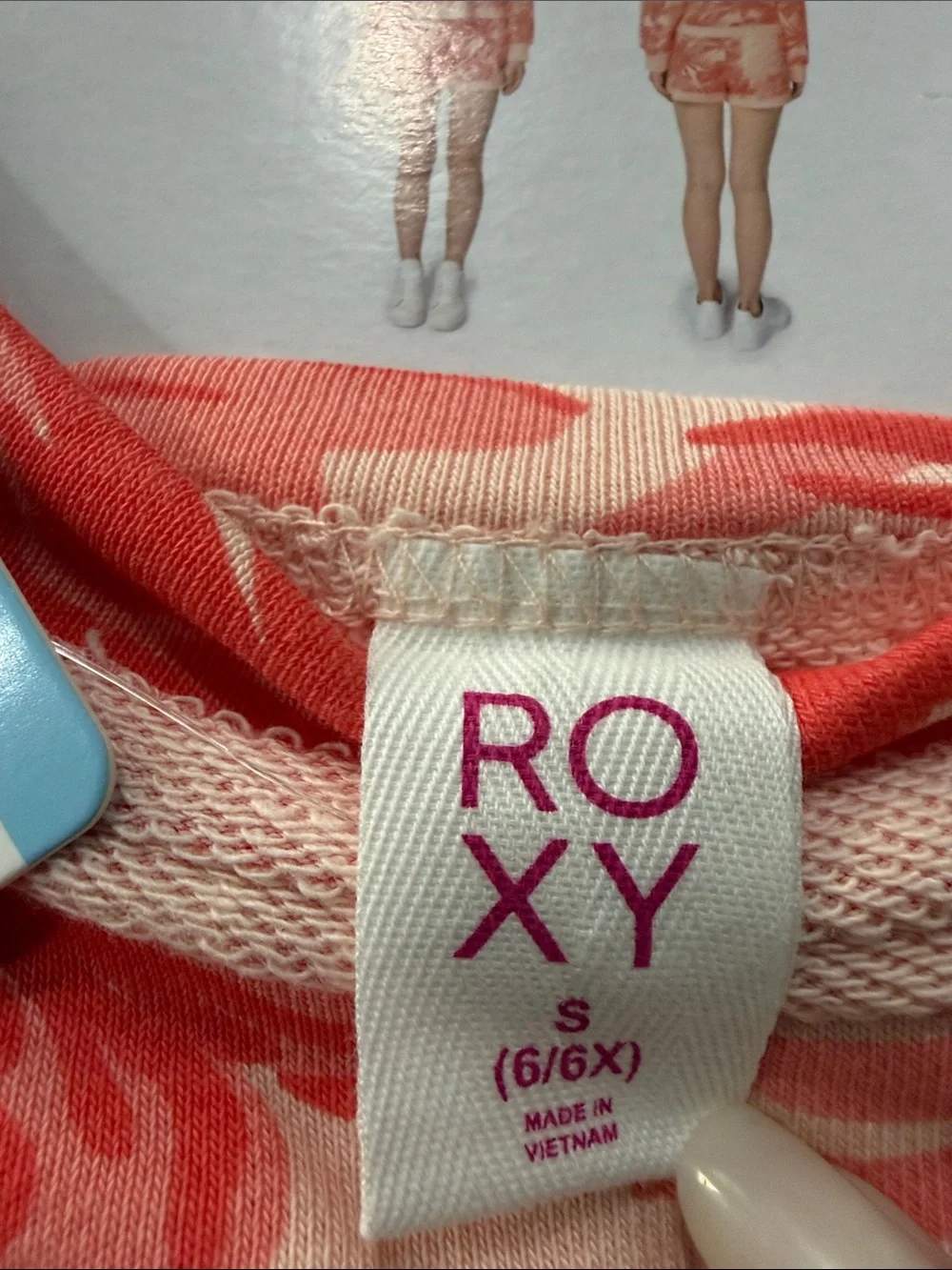 Roxy Pink and Coral Floral Sweatshirt and Short Set
